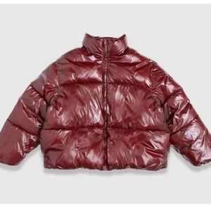 Dark Red Puffer Jacket